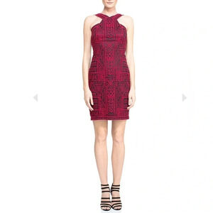 NEW Tadashi Shoji | Regina geometric halter mini dress Womens size 6 embroidered